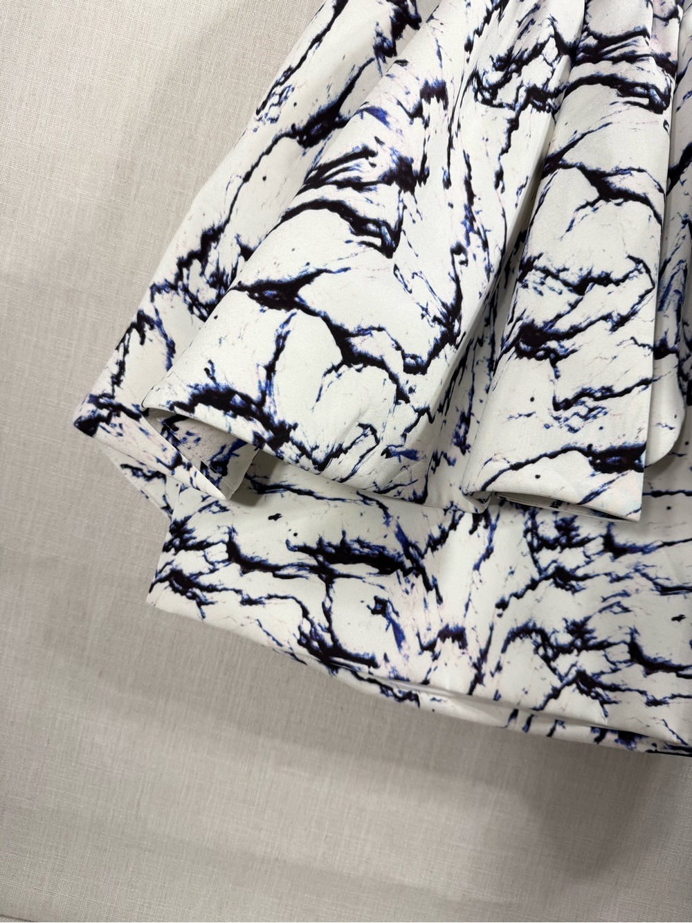 cameo White Marble Halter Peplum Mini Dress with Navy Accents - Picture 7 of 11